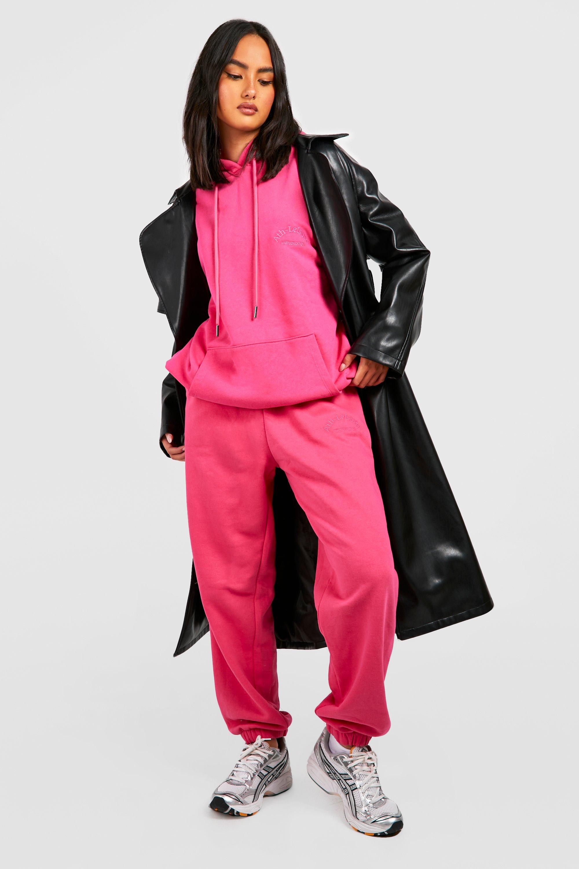 Pink hot sale oversized tracksuit